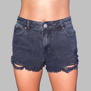 High rise festival pacsun black jean shorts